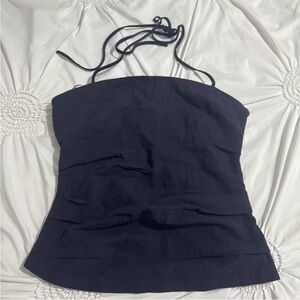 Revolve Navy Blue 1999 Halter Top